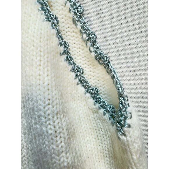 Koret Womens Embroidered Floral Vest L Ivory Green Purple Pearl Button Croquette - Picture 12 of 14